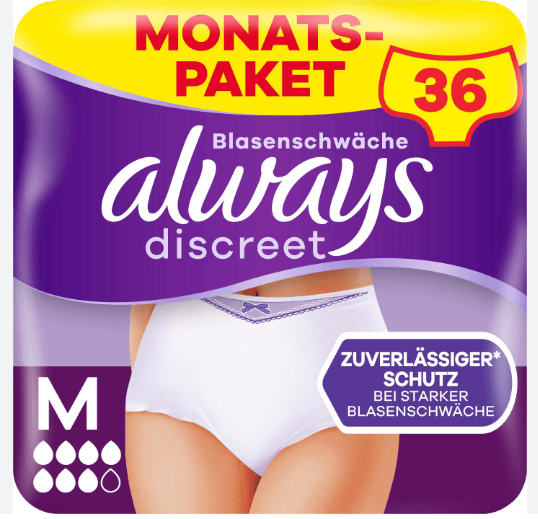 AlwaysDiscreetIncontinencePants4x9pcsSizeM - K Drogerie