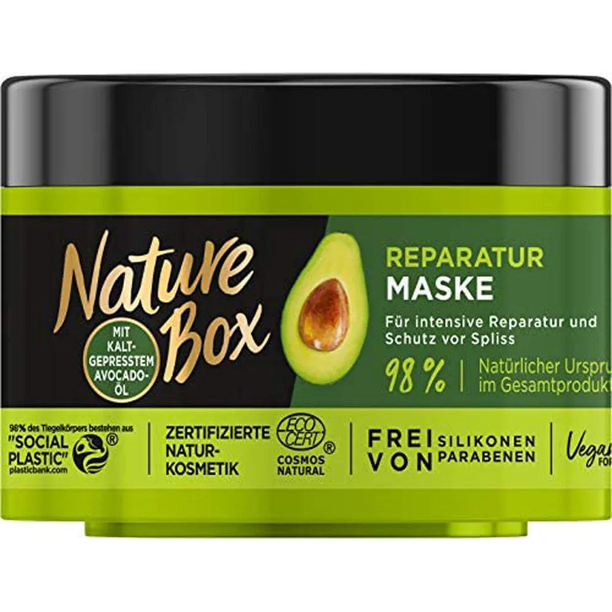 Nature Box Avocado Haarmasker 200 ml - diepverzorgend haarmasker met avocado-olie