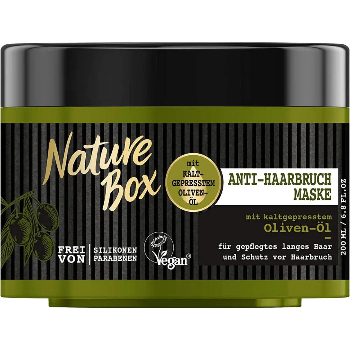 Nature Box Anti-Haarbreuk Haarmasker Olijfolie 200 ml - haarmasker voor sterk en gezond haar