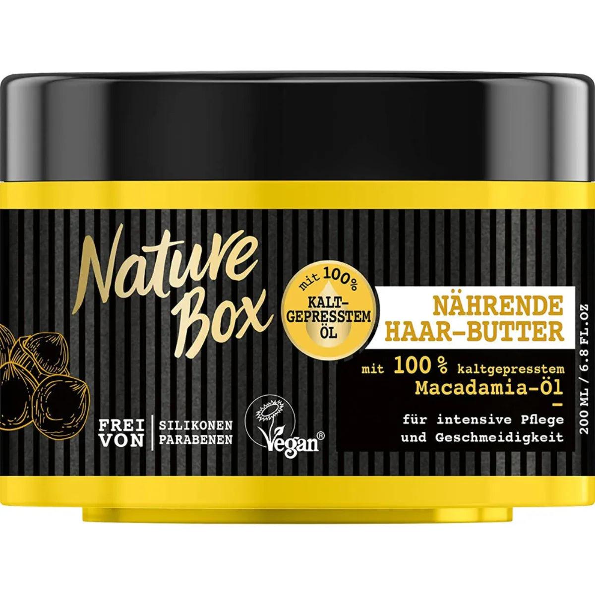 Nature Box Verzorgende Haarboter Macadamia-Olie 200 ml - rijke haarboter met macadamia-olie