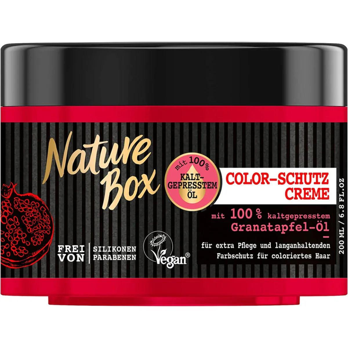 Nature Box Haarmasker Granaatappel Olie 200 ml - kleurbeschemend haarmasker met granaatappelolie