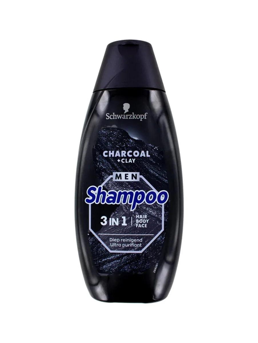 Schwarzkopf_Men_Shampoo_3in1_Charcoal_Clay__400_ml - K Drogerie
