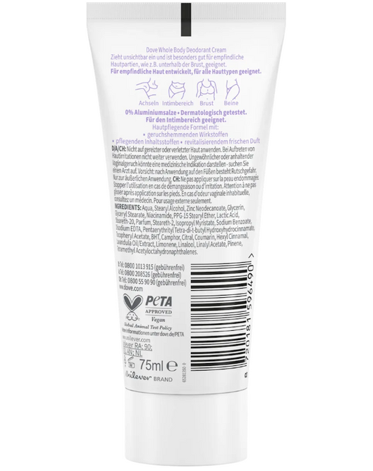 Dove Whole Body Deodorant Cream Lavender & Camomile 75 ml