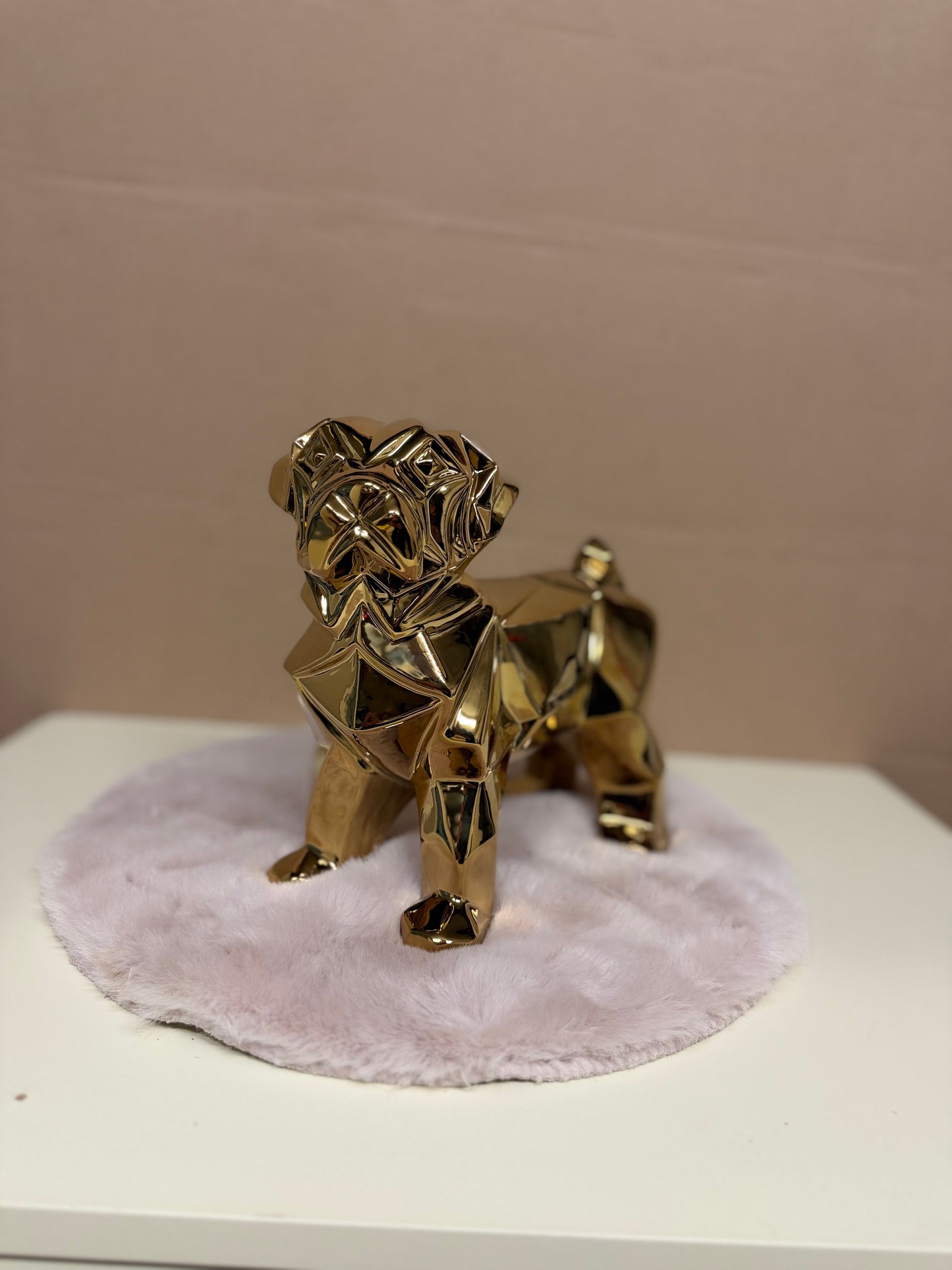 Decoratief Beeld - Bulldog Origami - Keramiek - 22 cm (nieuw)