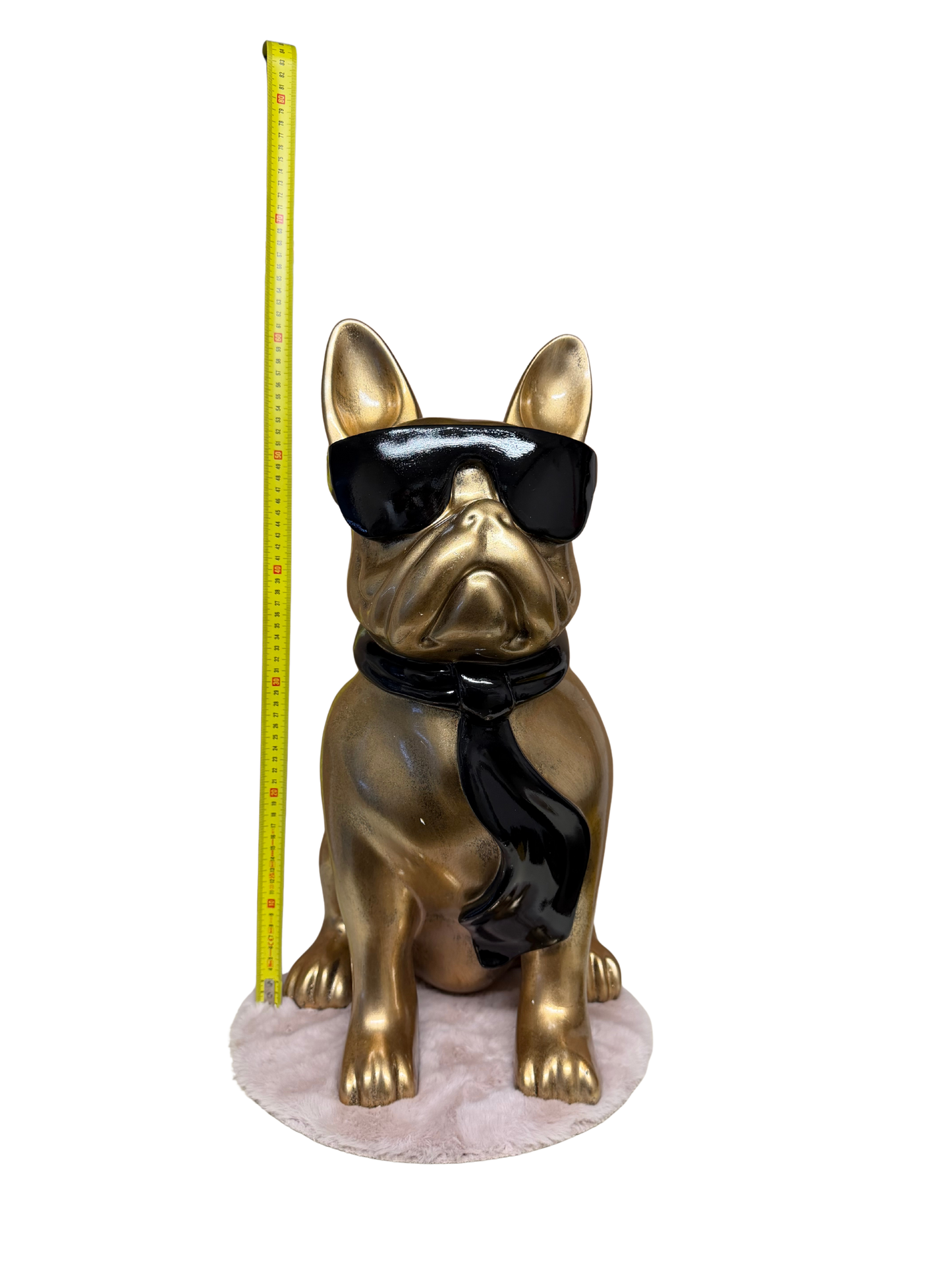 Decoratief beeld - Franse bulldog met zonnebril - polyresin - 60 cm (nieuw)