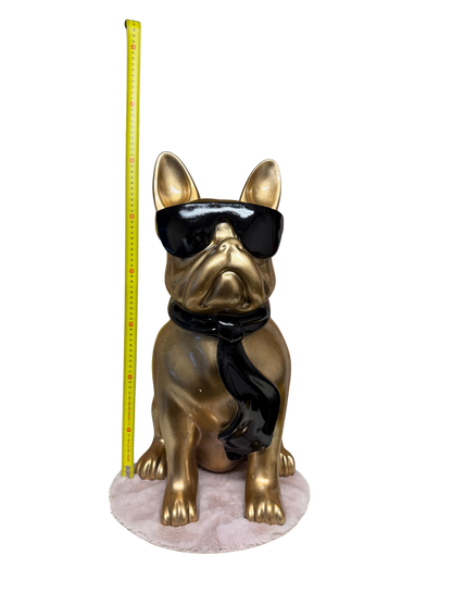 Decoratief beeld - Franse bulldog met zonnebril - polyresin - 60 cm (nieuw)