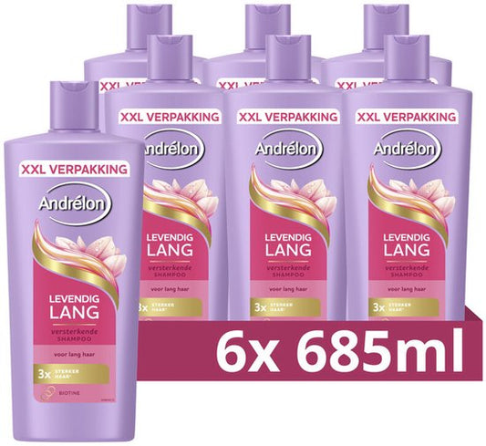 Andrélon Levendig Lang Shampoo 6 × 685 ml Voordeelverpakking