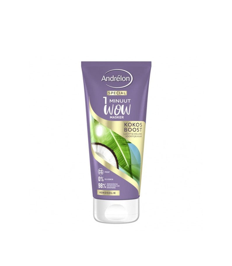Andrelon 1 Minuut Wow Masker Kokos Boost 180 ml