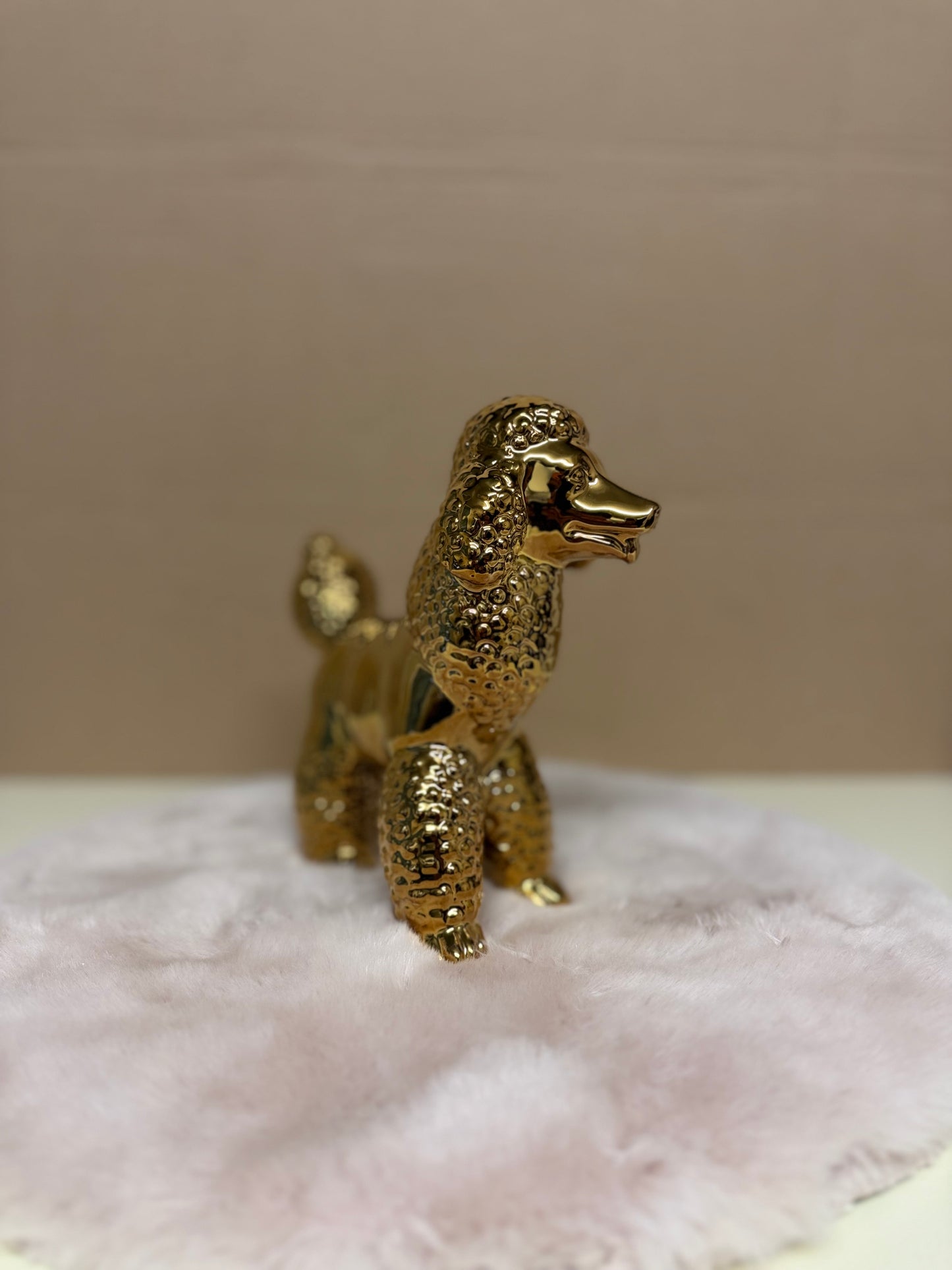 Decoratief Beeld - Poedel Staand - Keramiek - 19 cm (nieuw)