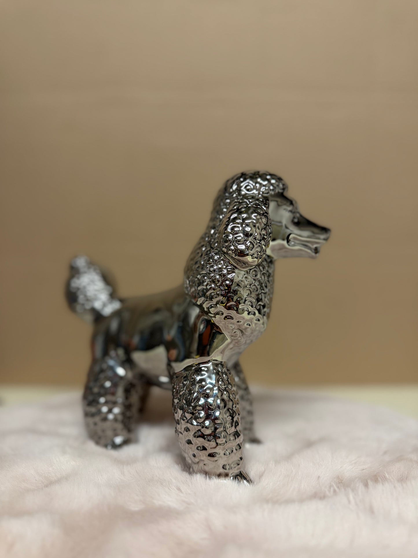 Decoratief Beeld - Poedel Staand - Keramiek - 19 cm (nieuw)