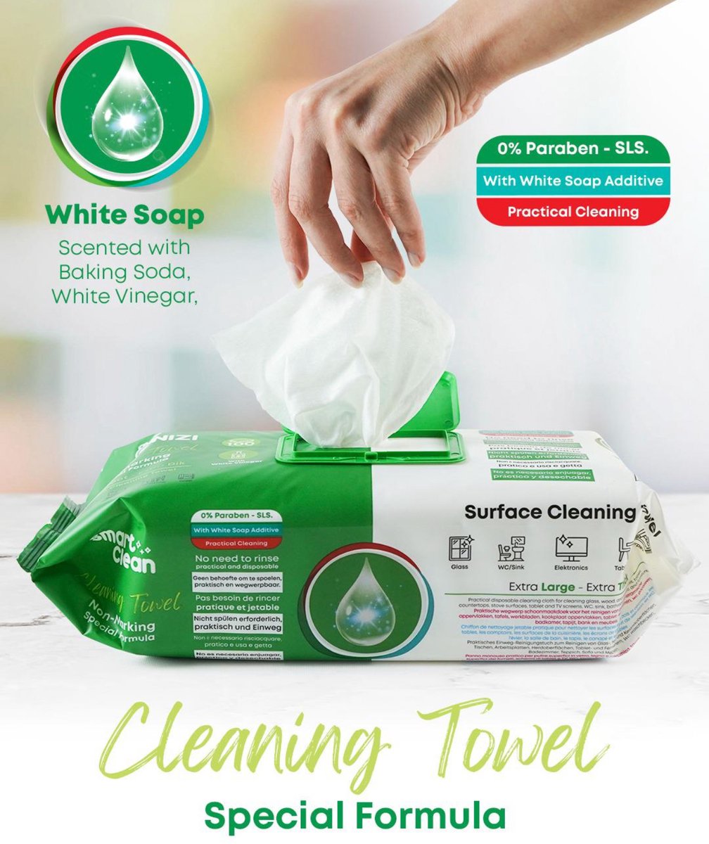 Cleanizi Schoonmaakdoekjes Met Witte Zeep Extra Groot 100 stuks