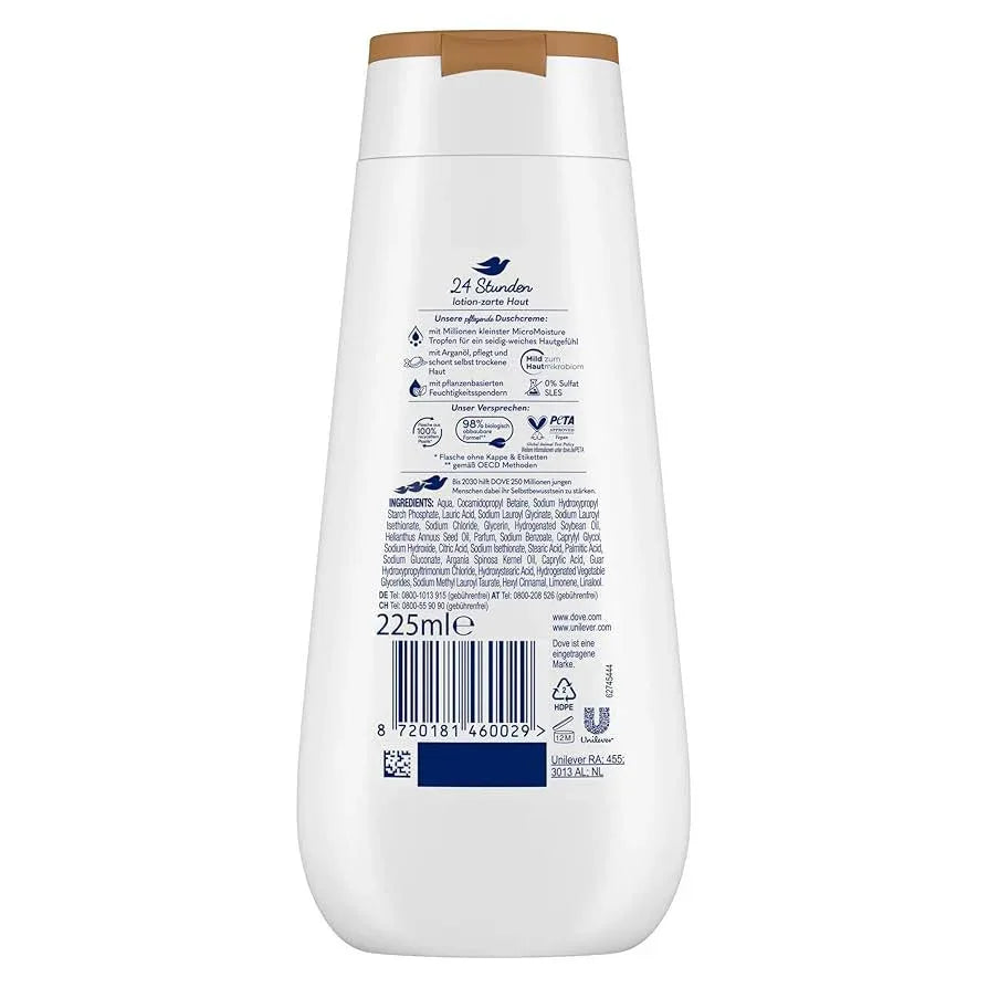 Dove Advanced Care Douchecrème Intensieve Verzorging & Olie Arganolie 225 ml - K Drogerie