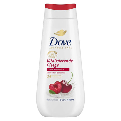 Dove Advanced Care Douchecrème Vitaliserende Verzorging Kers & Chia Melk 225 ml - K Drogerie