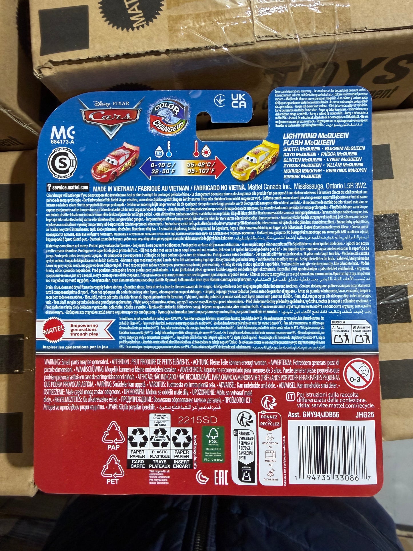 Disney Pixar Cars Color Changers Auto - Kleurveranderende Speelgoedauto - Warm & Koud Water - 8 Varianten