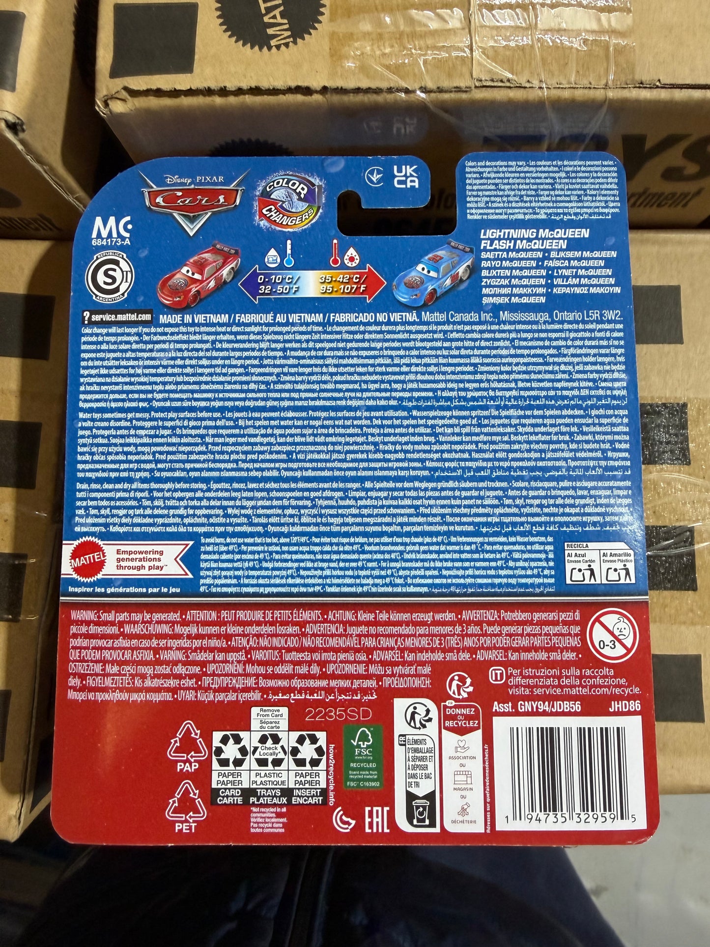 Disney Pixar Cars Color Changers Auto - Kleurveranderende Speelgoedauto - Warm & Koud Water - 8 Varianten