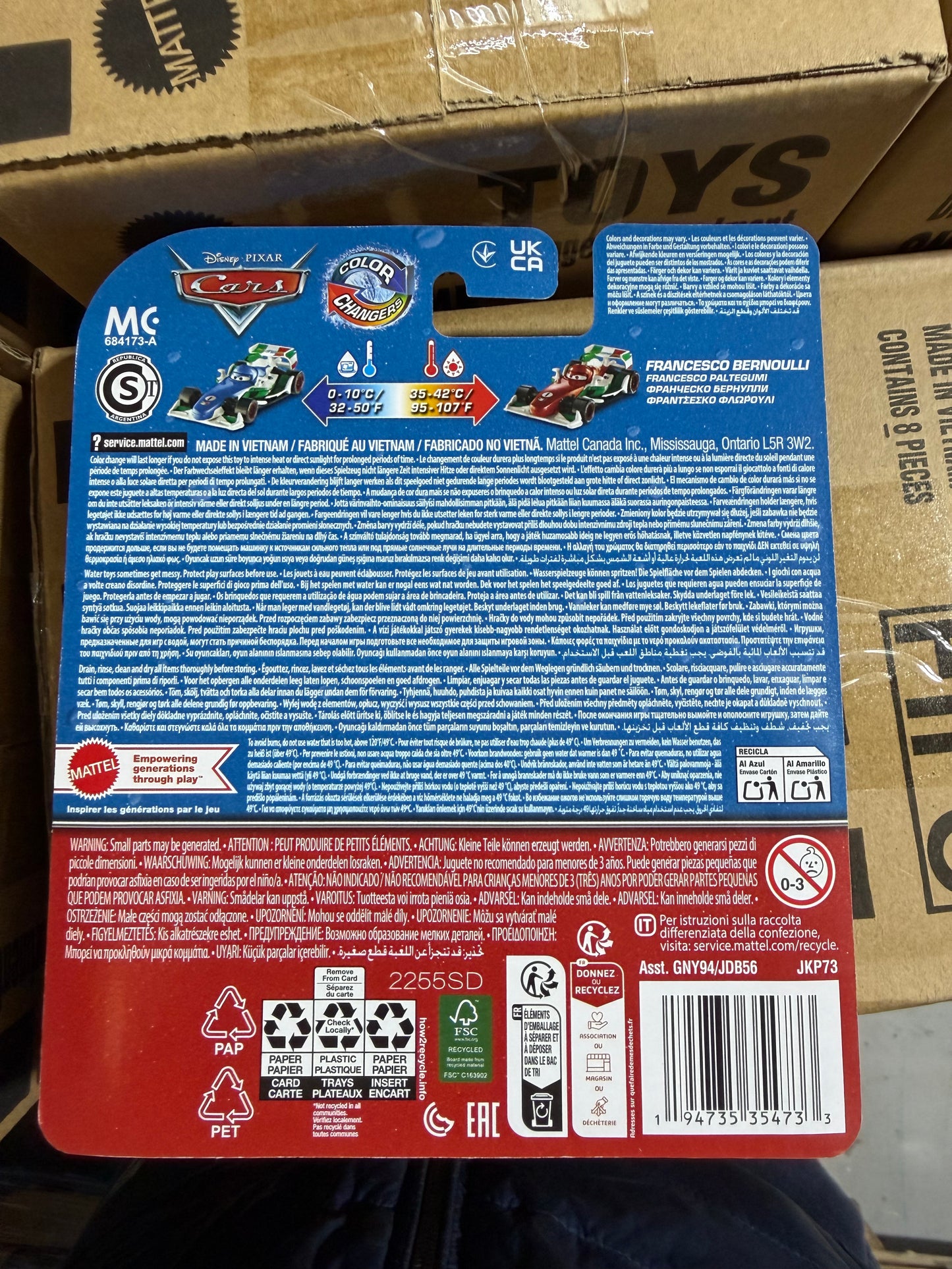 Disney Pixar Cars Color Changers Auto - Kleurveranderende Speelgoedauto - Warm & Koud Water - 8 Varianten