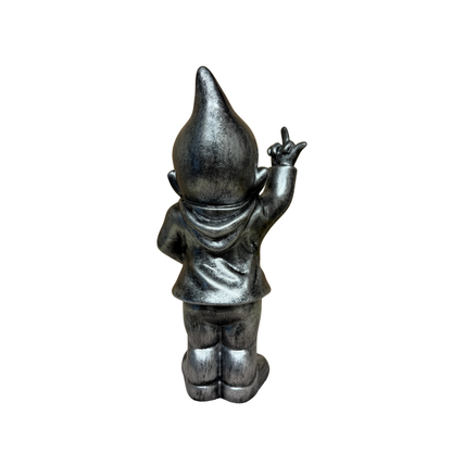 Kabouter met middelvinger zilver