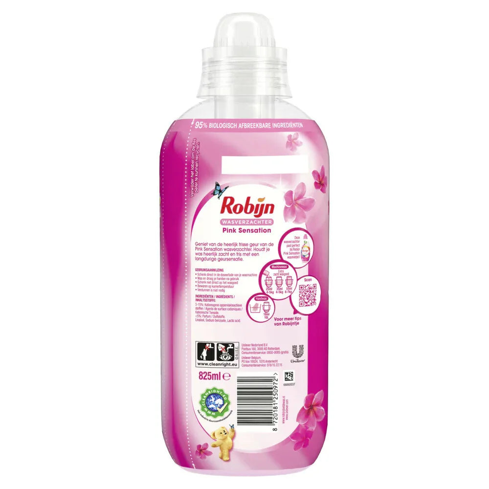 Robijn Wasverzachter Pink Sensation 33 Wasbeurten 825 ml - K Drogerie