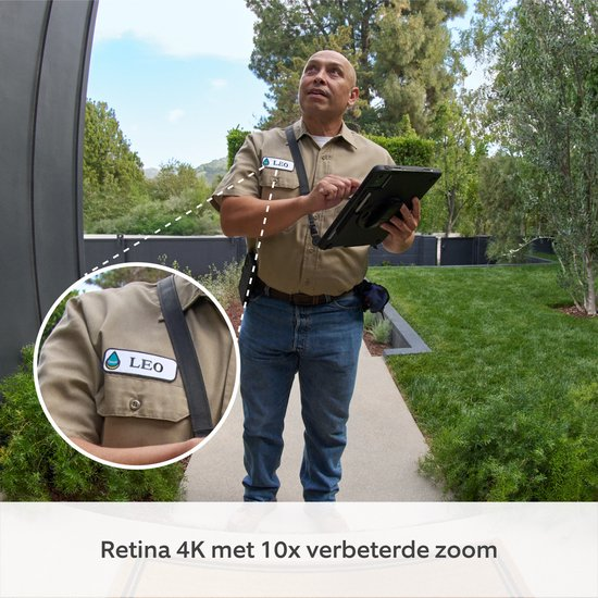 Demonstratie van Retinal 4K met verbeterde zoom op een bezorger
